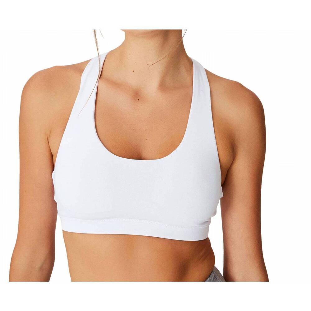 NEW COTTON ON strappy sports crop bra in white